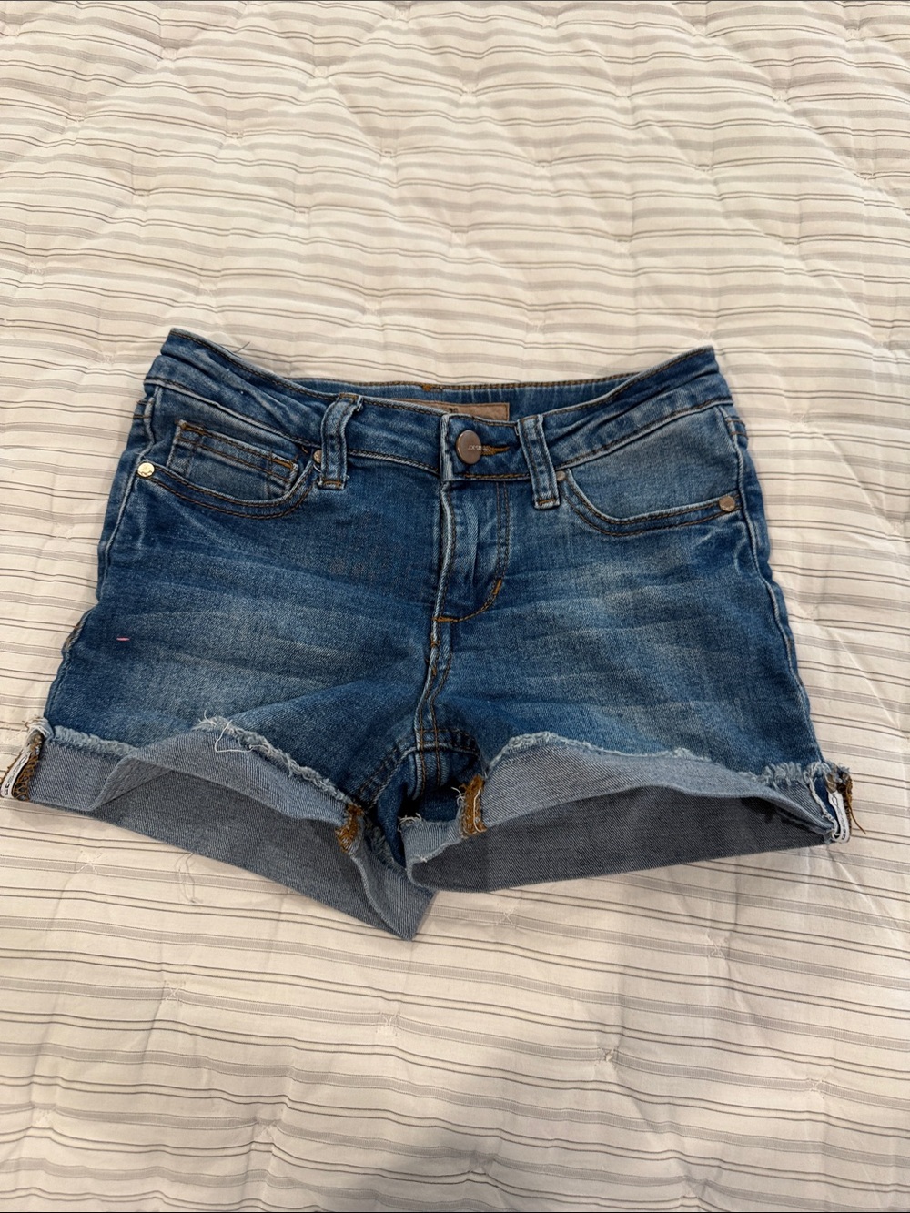 Joe's Jeans Distressed Dark Blue Cuffed Denim Shorts